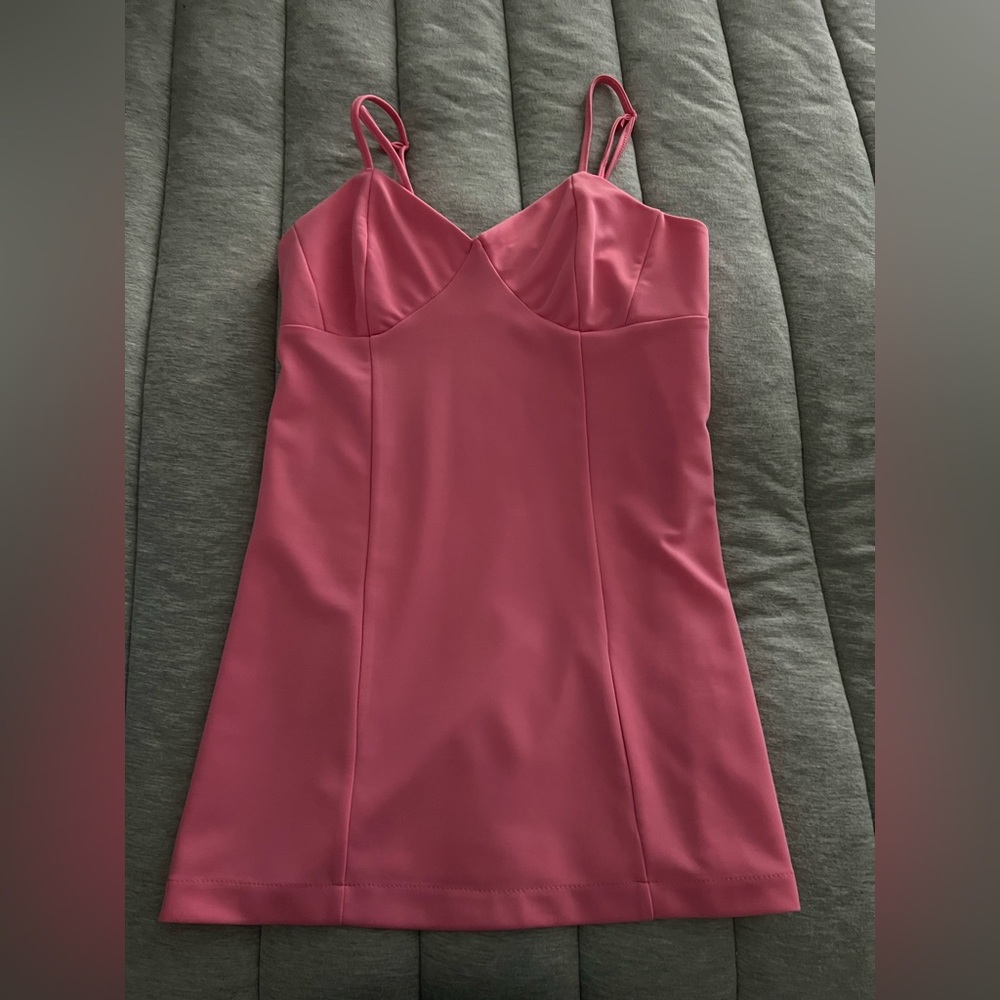 basic pink mini dress with adjustable straps